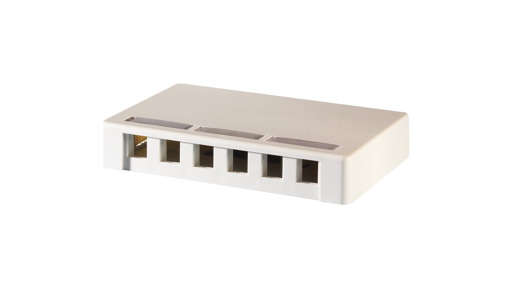 Ortronics OR-KSSMB6 Six Port TechChoice Surface Mount Box Fog White Ortronics OR-KSSMB6