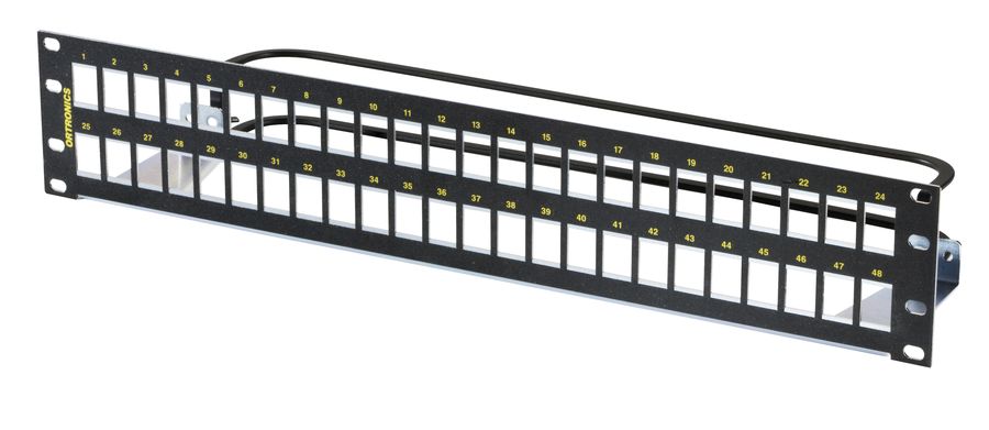 Ortronics OR-PHDTKSU48 Shielded 48 Port Unloaded Panel Flat, Use With Tks6A Keystone Jacks, 2Ru , 3.5X 19 Ortronics OR-PHDTKSU48