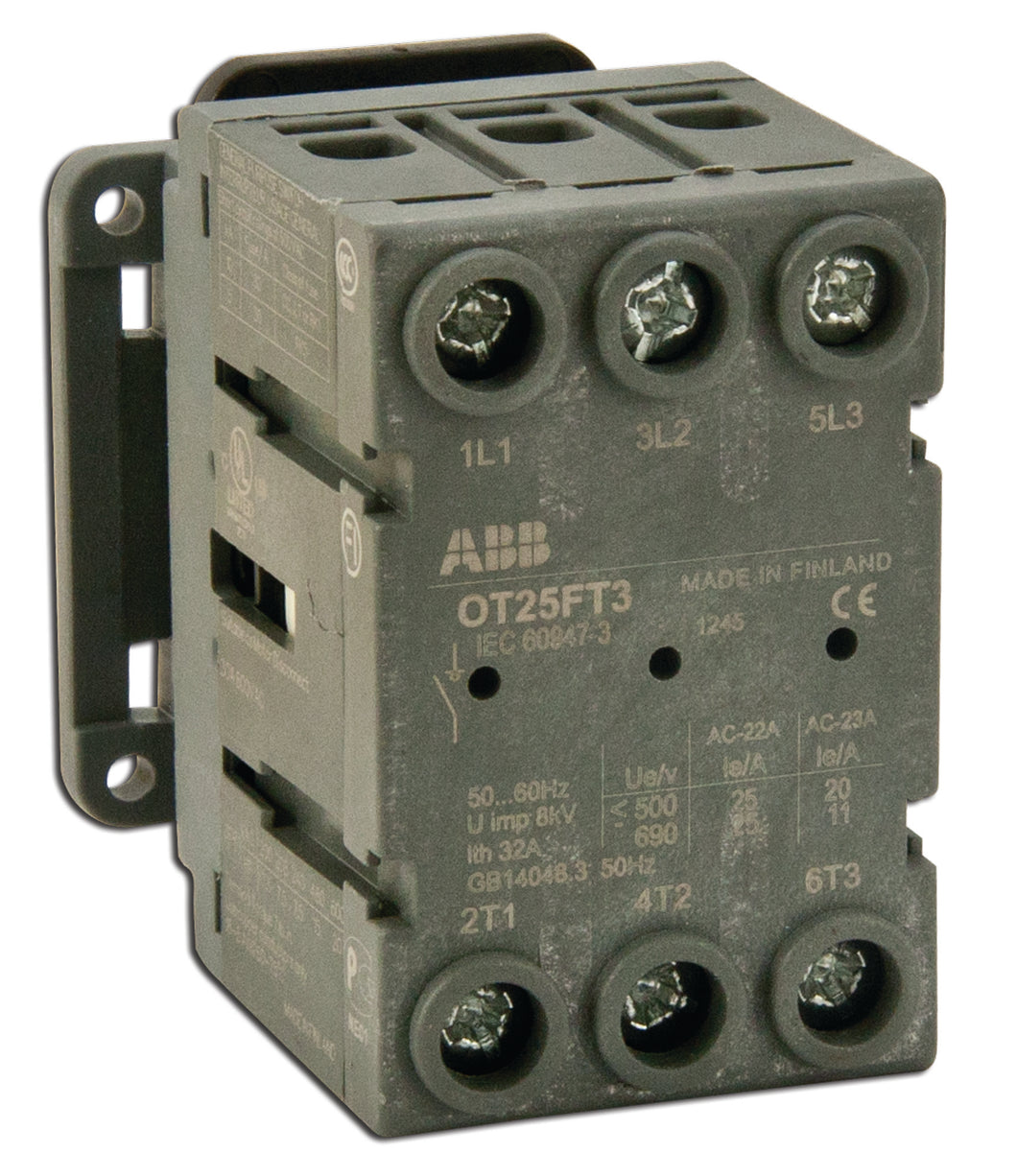 ABB OT25FT3 Non-Fused Disconnect, 25 Amp, 3-Pole ABB OT25FT3