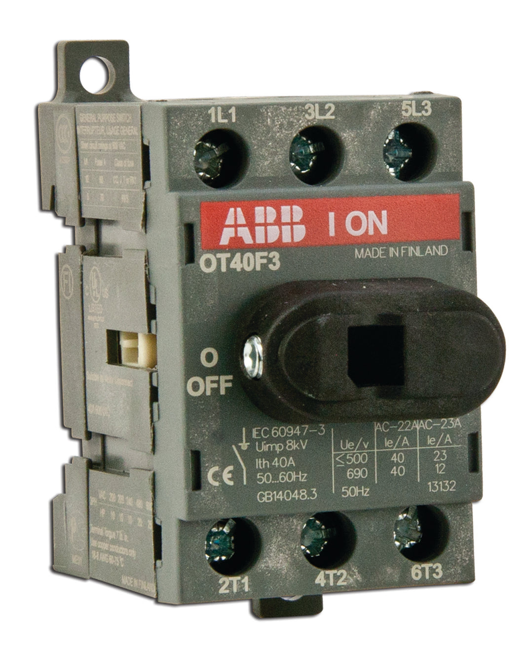 ABB OT40F3 Disconnect switch, Non-Fused, 40A, 3P, 690VAC, Front Operated ABB OT40F3