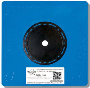 Quickflash P-100 Plumbing/Gas/HVAC Flashing Panel, 1 to 1-1/4" Quickflash P-100