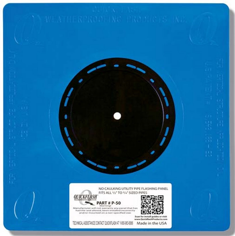 Quickflash P-50 Plumbing/Gas/HVAC Flashing Panel, 1/2 to 3/4