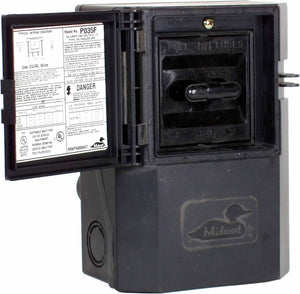 Midwest P035F Disconnect Switch, A/C, Fused Pull Out, 30A, 1PH, 240VAC, 10kA Midwest P035F