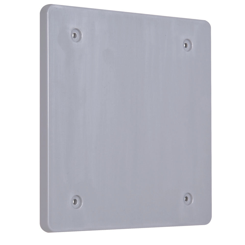 Hubbell-TayMac PBC200GY Weatherproof Cover, 2-Gang, Type: Blank with Gasket, Non-Metallic Hubbell-TayMac PBC200GY