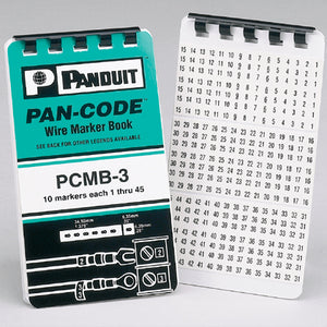 Panduit PCMB-1 Wire Marker Book, Vinyl Cloth,  0-9, 10 Pages Panduit PCMB-1
