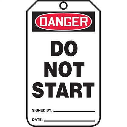 Panduit PCT-1018 10-MIL TAG, DANGER DO NOT START - DO NOT Panduit PCT-1018