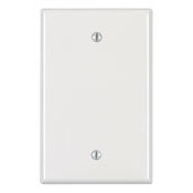 Leviton PJ13-W Blank Wallplate, 1-Gang, Nylon, White, Midway Leviton PJ13-W