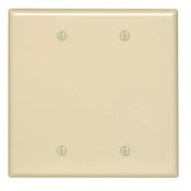 Leviton PJ23-T Blank Wallplate, 2-Gang, Nylon, Lt. Almond, Midway Leviton PJ23-T