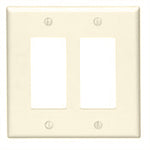Leviton PJ262-T Decora Wallplate, 2-Gang, Nylon, Light Almond, Midway Leviton PJ262-T