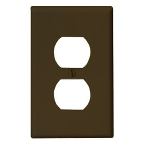 Leviton PJ8 Duplex Receptacle Wallplate, 1-Gang, Nylon, Brown, Midway Leviton PJ8