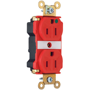 Pass & Seymour PT8200-RED Hospital Grade Enh Dup Recept 15a 125v Pass & Seymour PT8200-RED