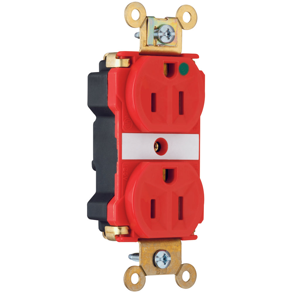 Pass & Seymour PT8200-RED Hospital Grade Enh Dup Recept 15a 125v Pass & Seymour PT8200-RED