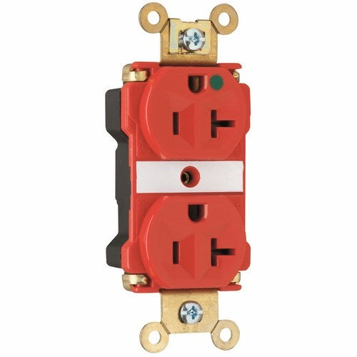 Pass & Seymour PT8300-RED Plugtail Hospital Grade Duplex Receptacle, 20A, 125V, Red Pass & Seymour PT8300-RED