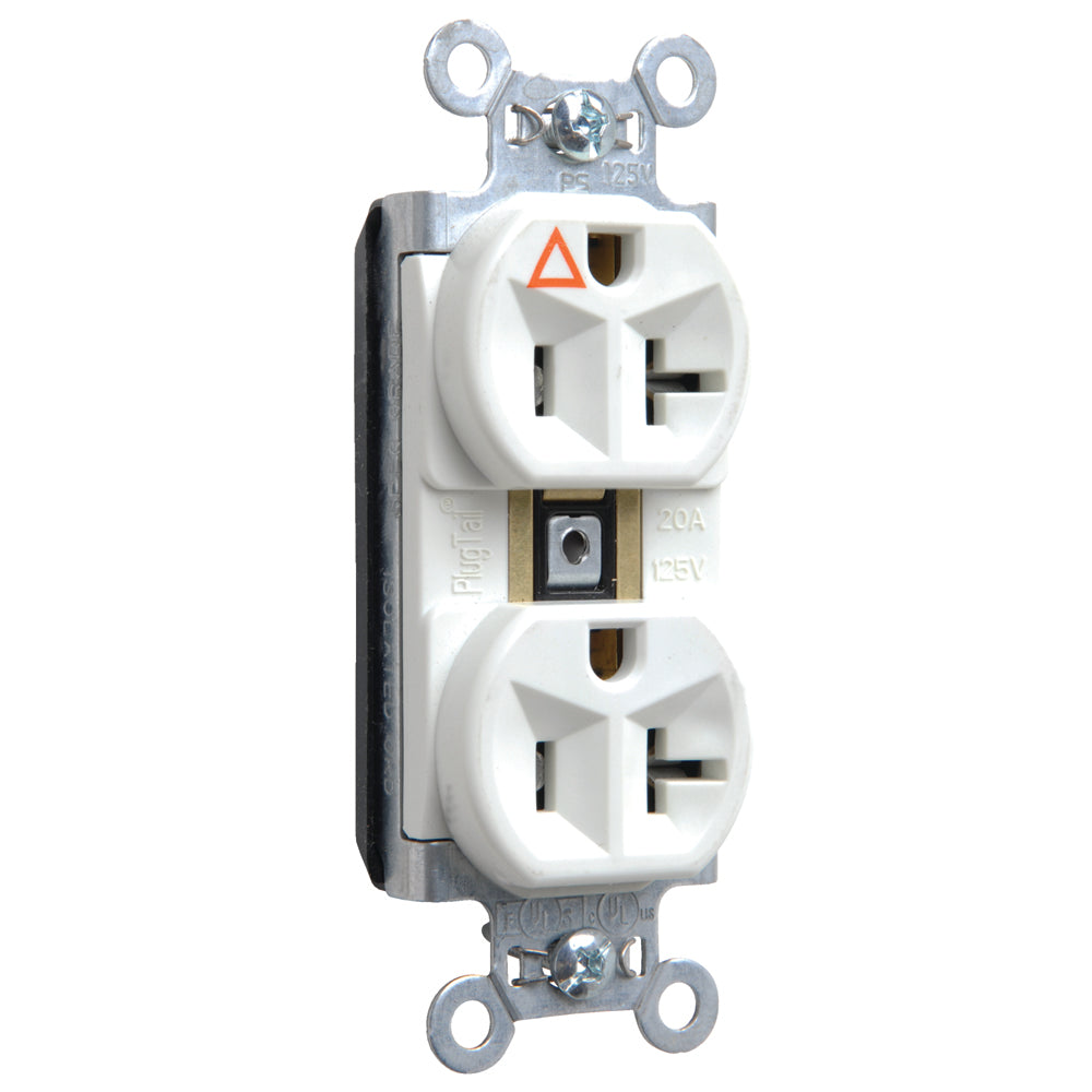 Pass & Seymour PTIG5362-W PT IG DUP RECEPT CR 20A/125V WH Pass & Seymour PTIG5362-W