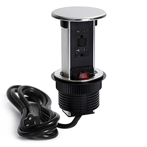Lew PUR20-S Round Countertop Two 20A Power Pop Up Lew PUR20-S