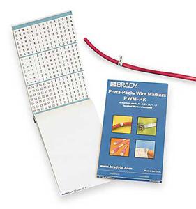 Brady PWM-PK-3 Wire Marker Book, Repositionable Vinyl Cloth, A-Z, 1-45, +, -,/ Brady PWM-PK-3