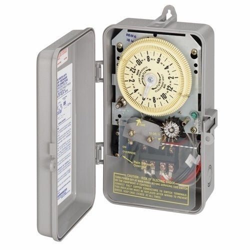 Intermatic R8806P101C Mechanical Timer, 24 Hour, DPST, NEMA 3R, 25A, 208-277V Intermatic R8806P101C