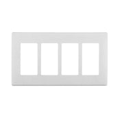 Leviton REWP4-WW Leviton Renu 4-Gang Screwless Snap-On Wallplate/Faceplate REWP4-WW, in White on White Leviton REWP4-WW