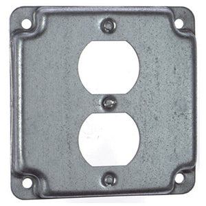 Steel City RS-12 4" Square Exposed Work Cover, (1) Duplex Receptacle Steel City RS-12