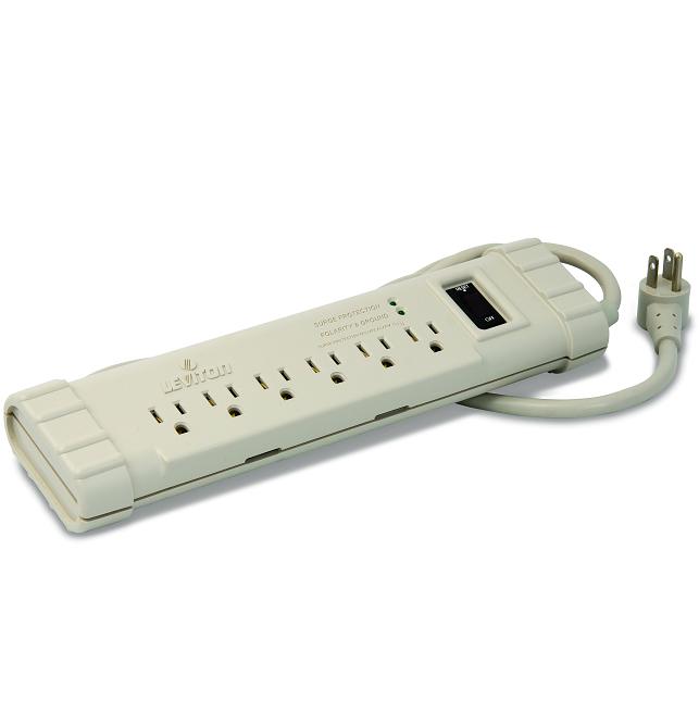 Leviton S1000-PS Power Strip, 6-Outlets, 15A, 6' Cord Leviton S1000-PS
