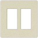 Lutron SC-2-ES Dimmer/Fan Control Wallplate, 2-Gang, Satin Series, Eggshell Finish Lutron SC-2-ES
