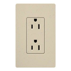 Lutron SCR-15-ST Satin Color 15 Amp Receptacle, Stone Lutron SCR-15-ST