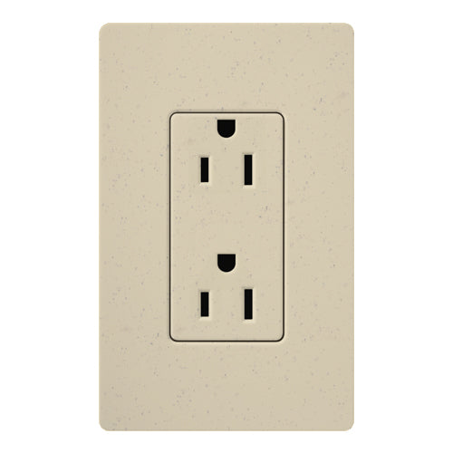 Lutron SCR-15-ST Satin Color 15 Amp Receptacle, Stone Lutron SCR-15-ST
