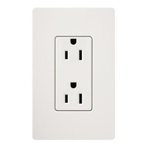 Lutron SCR-15-SW Satin Color 15 Amp Receptacle, Snow Lutron SCR-15-SW