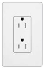 Lutron SCRS-15-TR-BI Tamper Resistant Receptacle, 15A, 125V, Biscuit Lutron SCRS-15-TR-BI