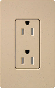 Lutron SCRS-15-TR-DS Tamper Resistant Receptacle, 15A, 125V, Desert Stone Lutron SCRS-15-TR-DS