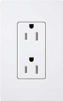Lutron SCRS-15-TR-SW Tamper Resistant Receptacle, 15A, 125V, Snow Lutron SCRS-15-TR-SW