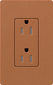 Lutron SCRS-15-TR-TC Tamper Resistant Receptacle, 15A, 125V, Terra Cotta Lutron SCRS-15-TR-TC