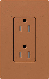 Lutron SCRS-15-TR-TC Tamper Resistant Receptacle, 15A, 125V, Terra Cotta Lutron SCRS-15-TR-TC
