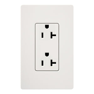 Lutron SCRS-20-TR-SW Tamper-Resistant Receptacle, 20A, Snow Lutron SCRS-20-TR-SW
