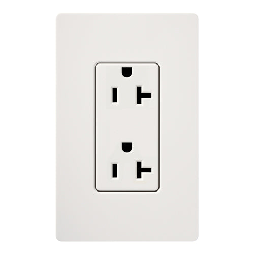 Lutron SCRS-20-TR-SW Tamper-Resistant Receptacle, 20A, Snow Lutron SCRS-20-TR-SW