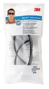 3M SF201-PV6-NA Protective Eyewear, UV Protected Anti-Fog Tinted Lens, Black Half Frame  3M SF201-PV6-NA