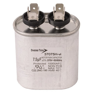 DiversiTech T37075H Motor Run Capacitor, 370V, 7.5uF DiversiTech T37075H