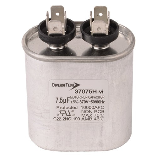 DiversiTech T37075H Motor Run Capacitor, 370V, 7.5uF DiversiTech T37075H