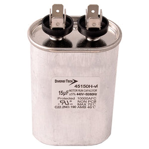 DiversiTech T45150H Motor Run Capacitor, 440V, 15uF DiversiTech T45150H