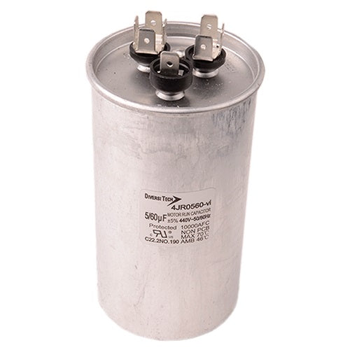 DiversiTech T4JR0560 Motor Run Capacitor, 440V, 60+5uF  DiversiTech T4JR0560