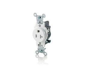 Leviton T5020-W Tamper Resistant Receptacle, 20 Amp, 125 Volt, White Leviton T5020-W