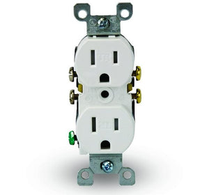 Leviton T5320-W Tamper Resistant Duplex Receptacle, 15A, 125V, White Leviton T5320-W