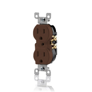 Leviton T5320 Tamper Resistant Duplex Receptacle, 15A, 125V, Brown Leviton T5320