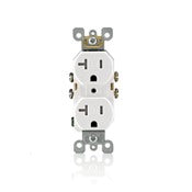Leviton T5820-GY Tamper Resistant Duplex Receptacle, 20A, 125V, Gray Leviton T5820-GY
