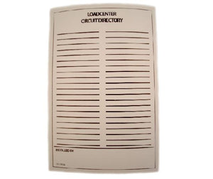 Eaton TCD Circuit Directory, Adhesive Backed Eaton TCD