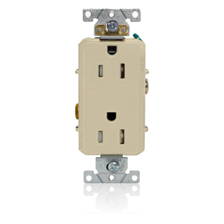 Leviton TDR15-I 15 Amp, 125 Volt, Decora NEMA 5-15R, Ivory Leviton TDR15-I