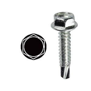 Dottie TEKHW142 Self-Drilling Screw, Hex Washer Head, #14 x 2", Steel Dottie TEKHW142