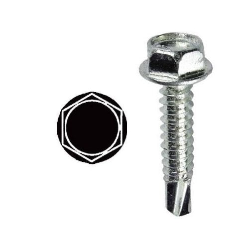 Dottie TEKHW142 Self-Drilling Screw, Hex Washer Head, #14 x 2