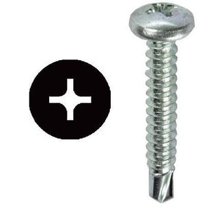 Dottie TEKPH10112 Self-Drilling Screw, Pan Head, Phillips, #10 x 1-1/2", Zinc Plated Steel Dottie TEKPH10112