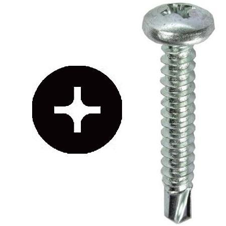 Dottie TEKPH10112 Self-Drilling Screw, Pan Head, Phillips, #10 x 1-1/2